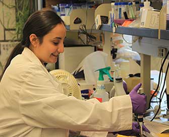 Kristy Ortega working in lab